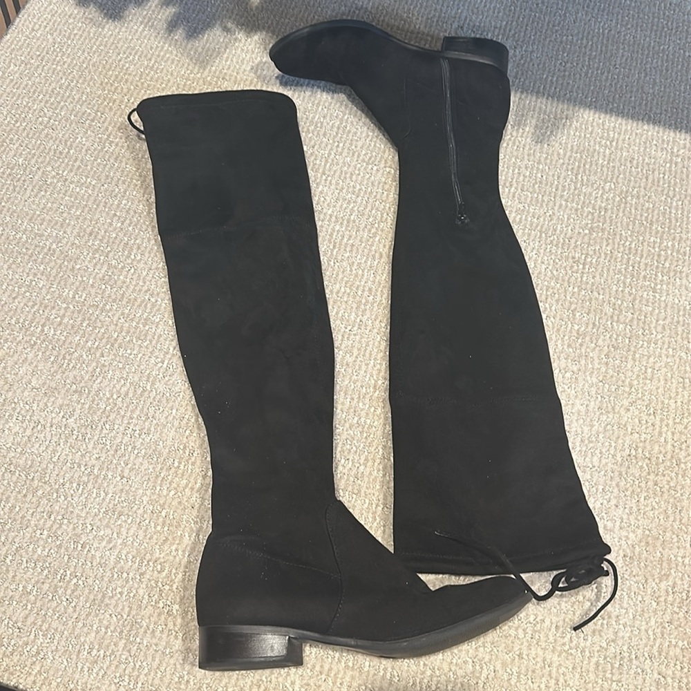 Over the knee suede boots